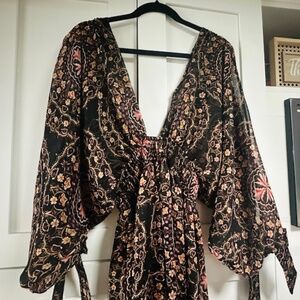 Misa Los Angeles Olivia Semi Sheer Chiffon Long Dress US Size M Never Worn!